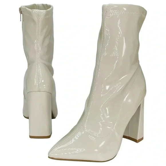 Journee Collection Veralee Ivory Womens Sock Booties Size 6.5M - Picture 8 of 11